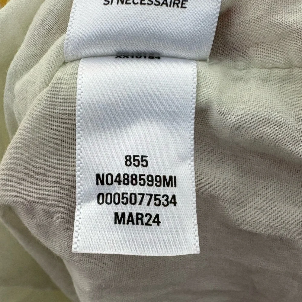 Nordstrom Silk Cotton Sun Dress Yellow White Maxi Pocket Boho Festival S - Picture 9 of 10